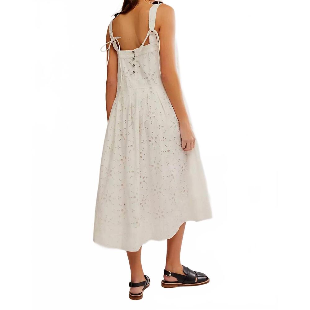 NEW FREE PEOPLE primavera eyelet midi dress in white - Picture 3 of 4